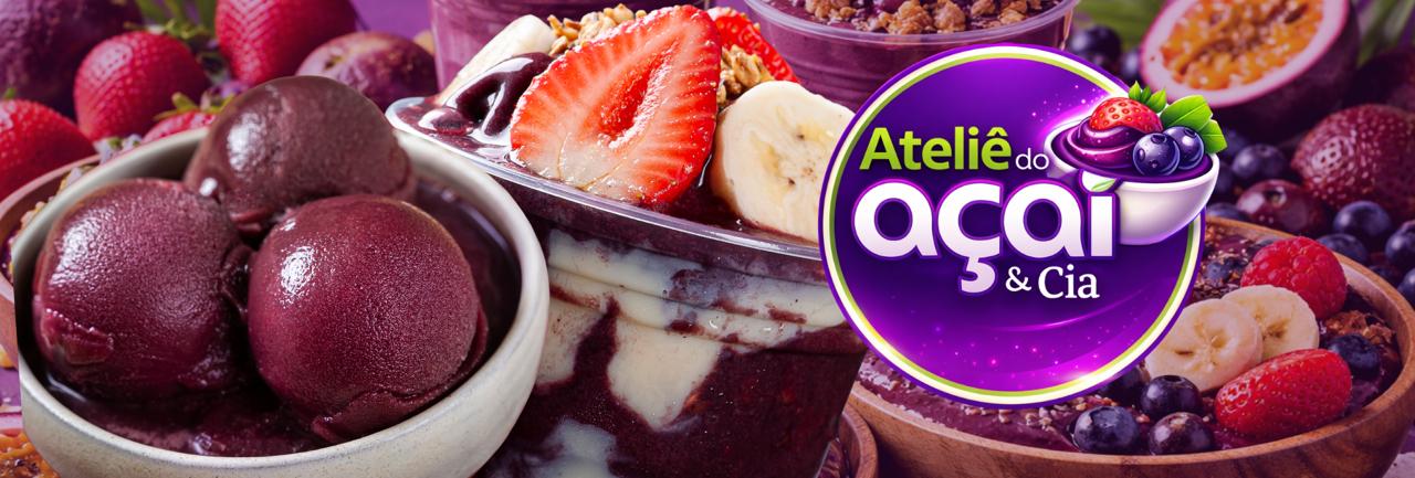 Logotipo oficial do Ateliê do Açaí e Cia, açaiteria em Joinville.